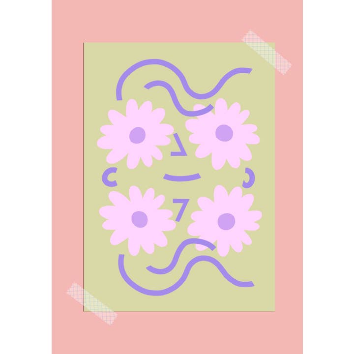 Blomstreflktion Illustration Følelser A3 plakat / børnedekoration for engroshandel hos Bloemkolie