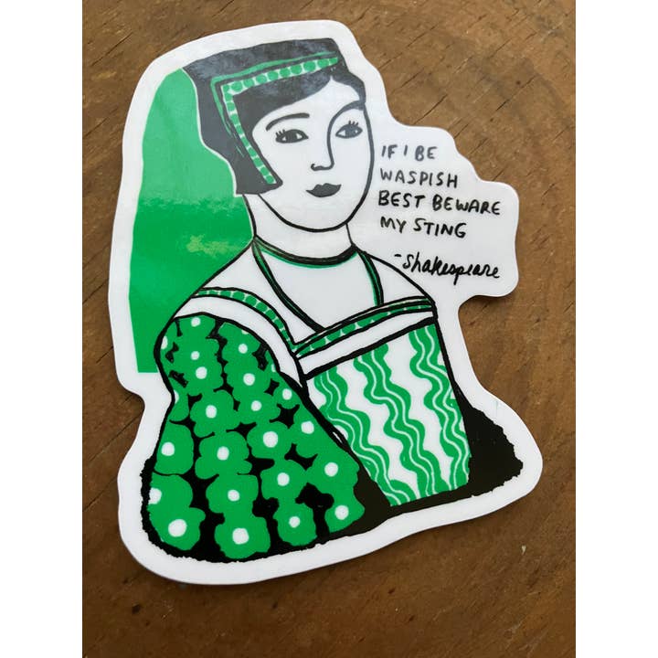 3-tums vinylklistermärke - Shakespeare Waspish för wholesale av Colleen Harrington Studio