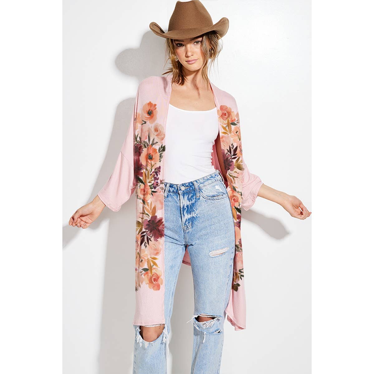 Phil Love - Wholesale Kimono - Women's - Flower print kimono cardigan3