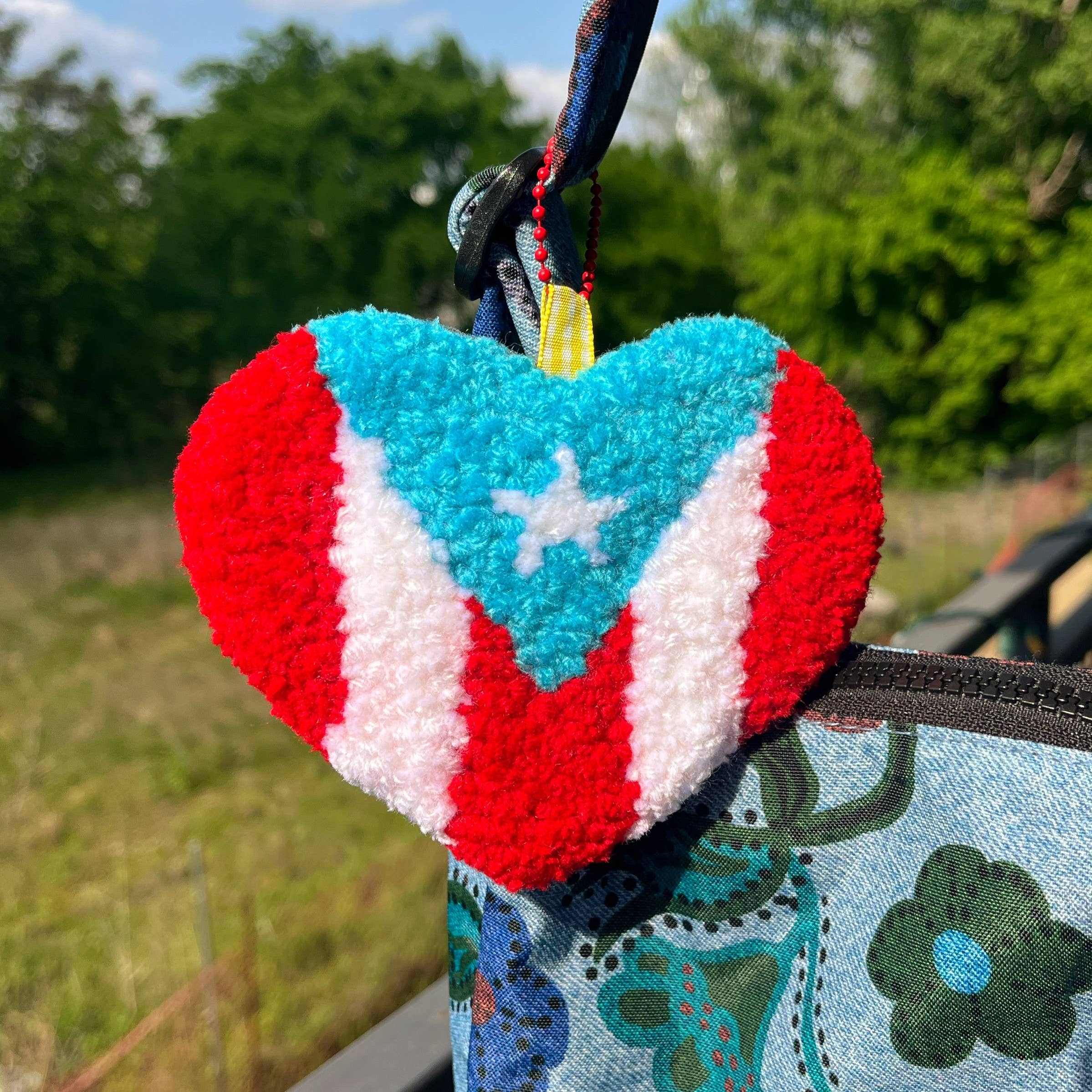 Sofi Arte Studio - Wholesale Purse/Bag Accessory - Women's - Puerto Rican Flag Heart Bag Charm1