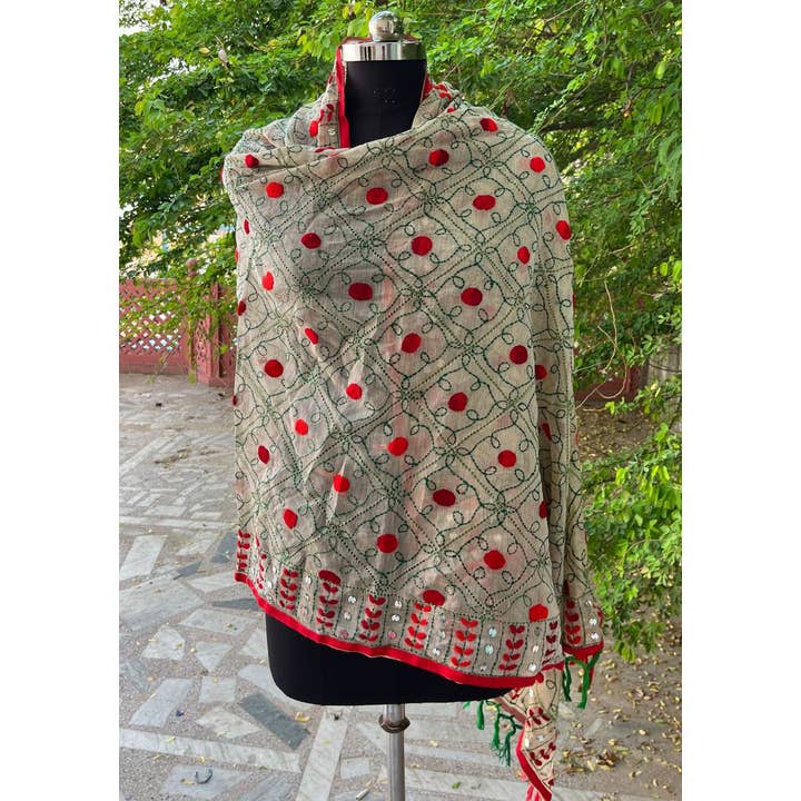 Bhawana Handicrafts - Wholesale Wrap β Women's - Festivel Wear Cotton Dupatta Embroidery Dupatta Phulkari 4