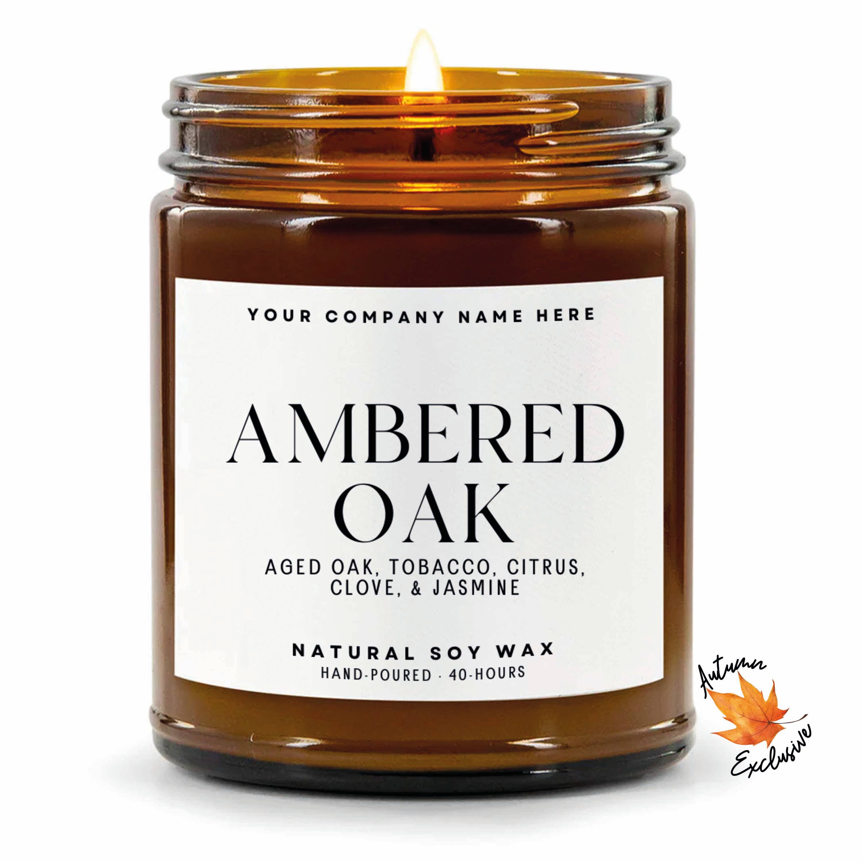 Candle Drop – wholesale Jar/filled candle – Label Style 1 | Wholesale White Label Soy Candle | Amber Jar4