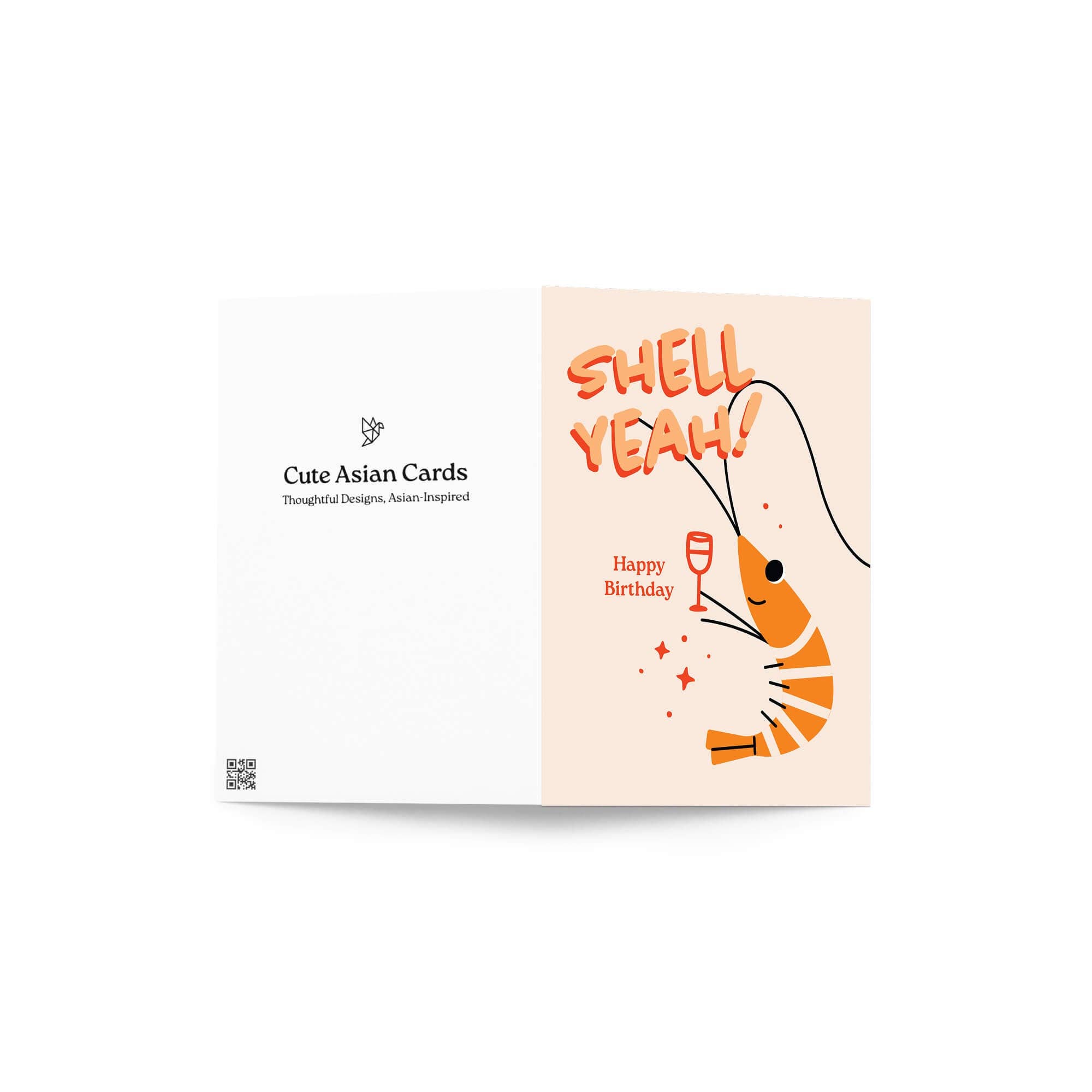 Cute Asian Cards - Wholesale Birthday Card - Shell Yeah Funny Birthday Card | Cute Shrimp Toast Asian Greetings3