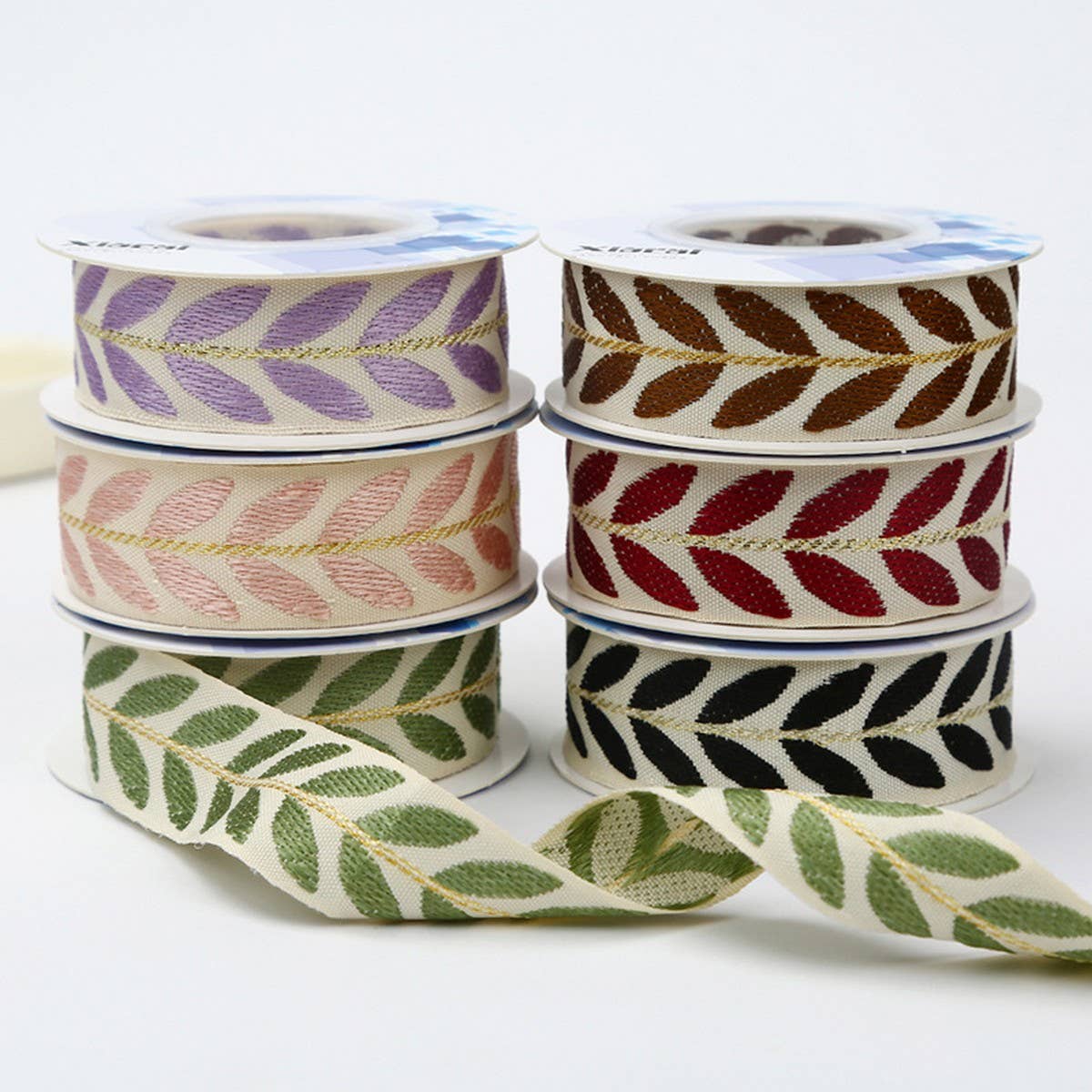 ACCITY - Wholesale Ribbon - Gift Wrapping - LEAF EMBROIDERY RIBBON EDGING RIBBON RIBBON_CWMM57648