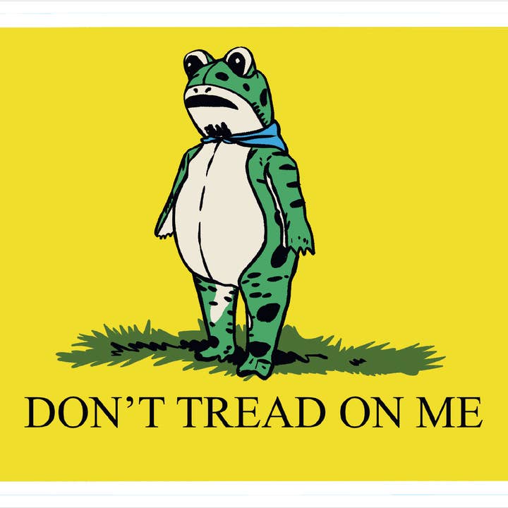 Don’t Tread on Frog Vinyl Sticker – Political Humor, Protest for wholesale by Cat Rocketship