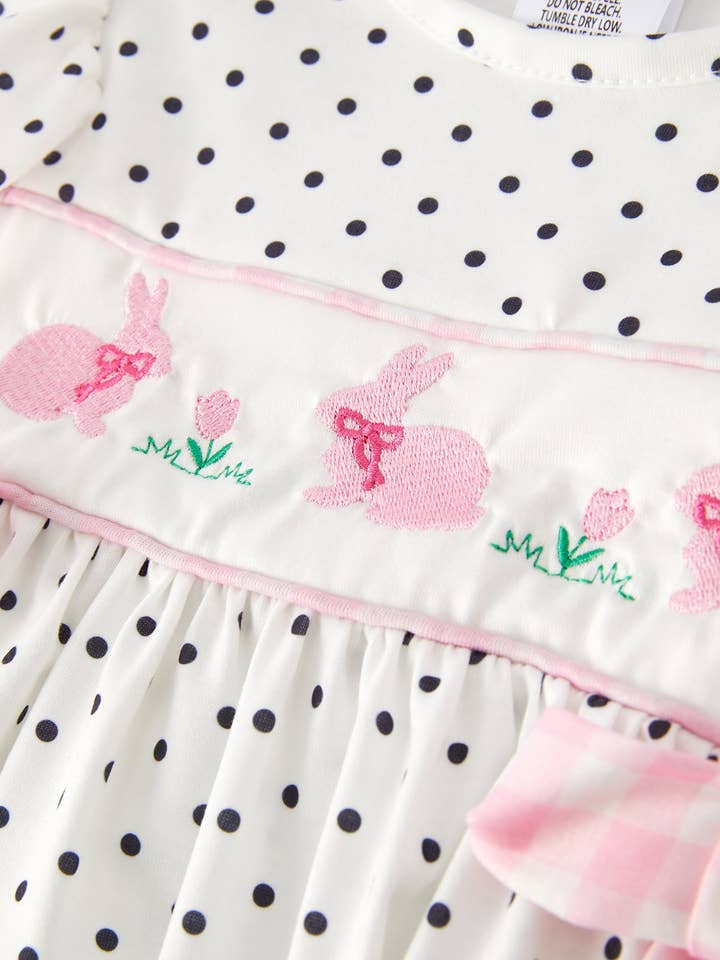 Rylee Faith Designs - Wholesale Top & Short Set - Kids - Easter Bunny Smocking Embroidered Short Sleeve Shorts Set5