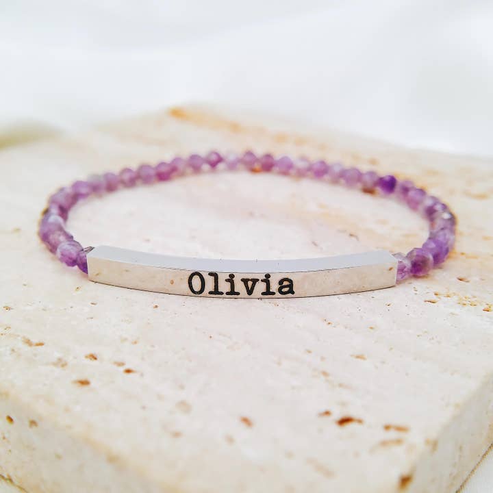 Avy + Tay - Wholesale Beaded Bracelet - CUSTOM ENGRAVED BEADED BRACELET