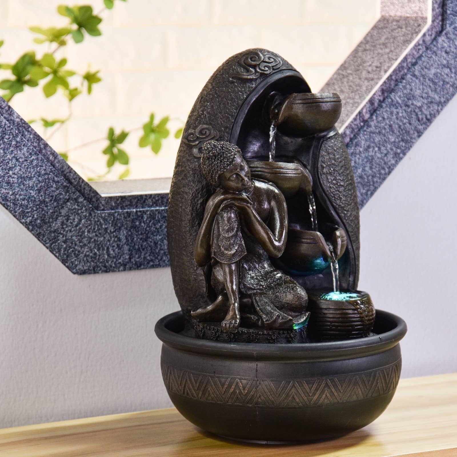 Zen'Arôme - Vente Décorations de table - Fontaine Bouddha Krishna Idée Cadeau Déco Ambiance Zen9