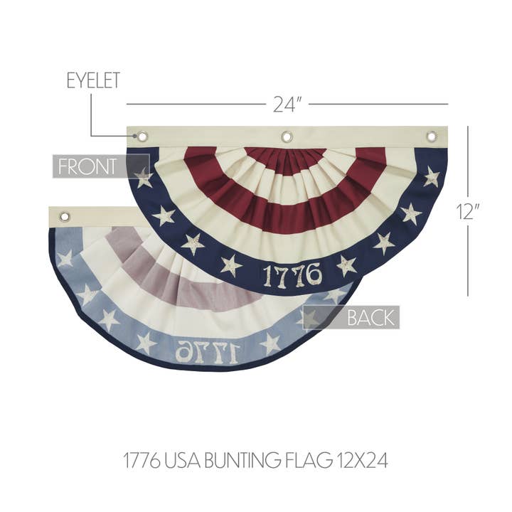 VHC Brands - Wholesale Flag - My Country 1776 USA Bunting Flag 12x243