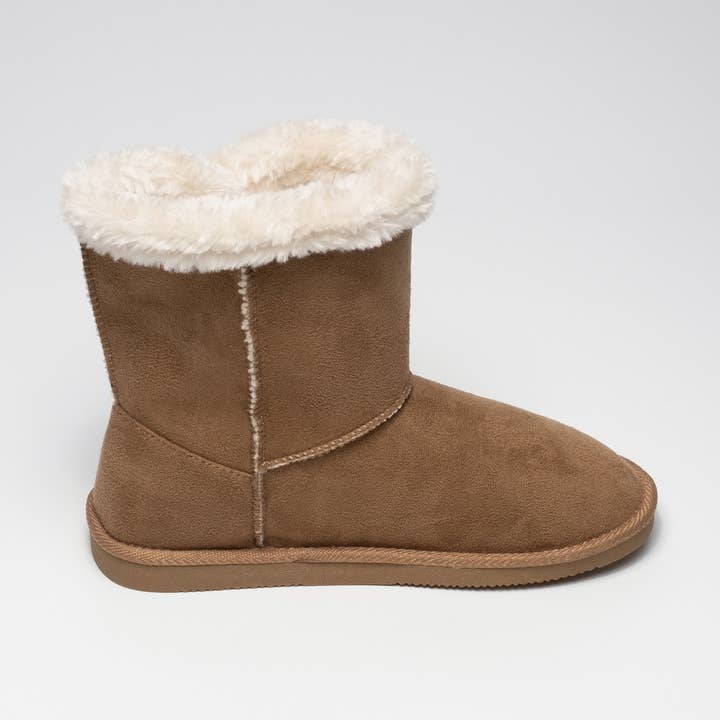 Fur boot - camel- BOX 8 PAIRS for wholesale by MB SMERWICK SA