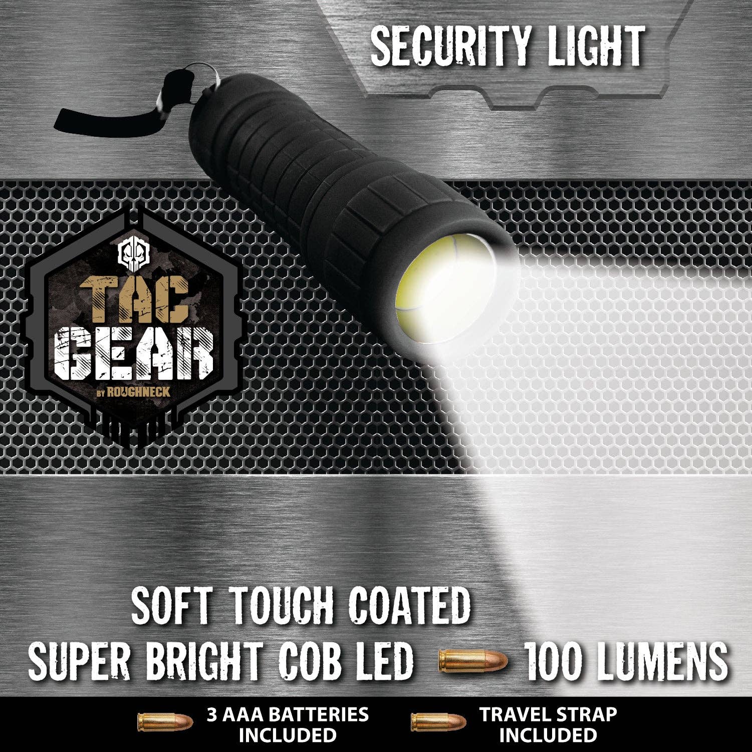 Novelty Brands - Wholesale Retailer Display - Home & Living - Tac Gear LED Flashlight COB Light With Strap - 12/Display1