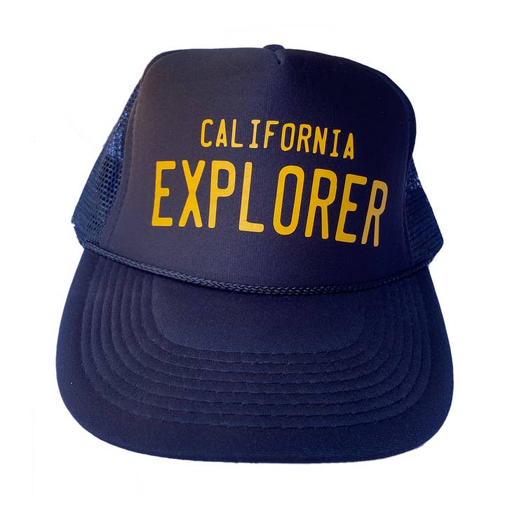 California Explorer License Plate Trucker Hat for wholesale by Buffalo Road Hats