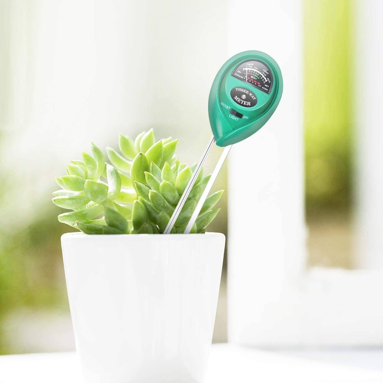 VIGOR - Vente Outil de jardinage - VIGOR Testeur 3 en 1 pour sol : humidité, pH et lumière avec sonde en acier inoxydable