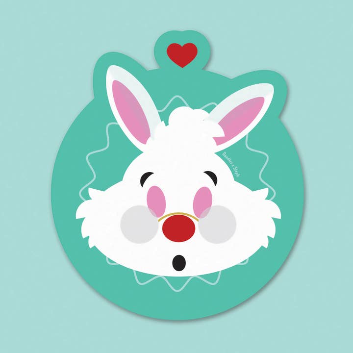 Autocolante Vinil Coelho Branco por atacado de Doodles x Steph