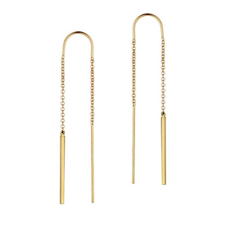 Something Silver – Brincos de argola por atacado – Brincos de Fio Quadrado com Barra Suspensa1