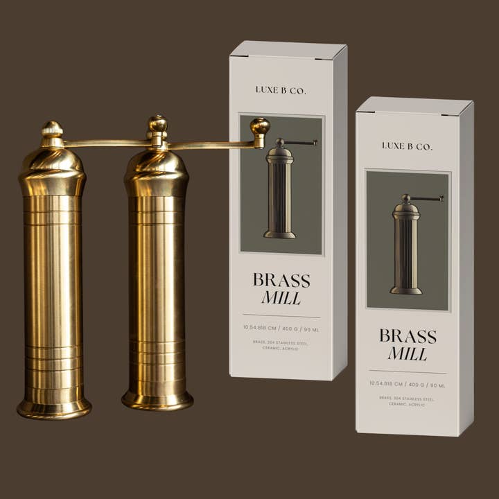 Luxe B Co - Wholesale Salt & Pepper Shaker Set - Luxe B Co. Brass Mill Grinders