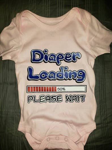 Diaper Loading Onesie for wholesale by ND Printing