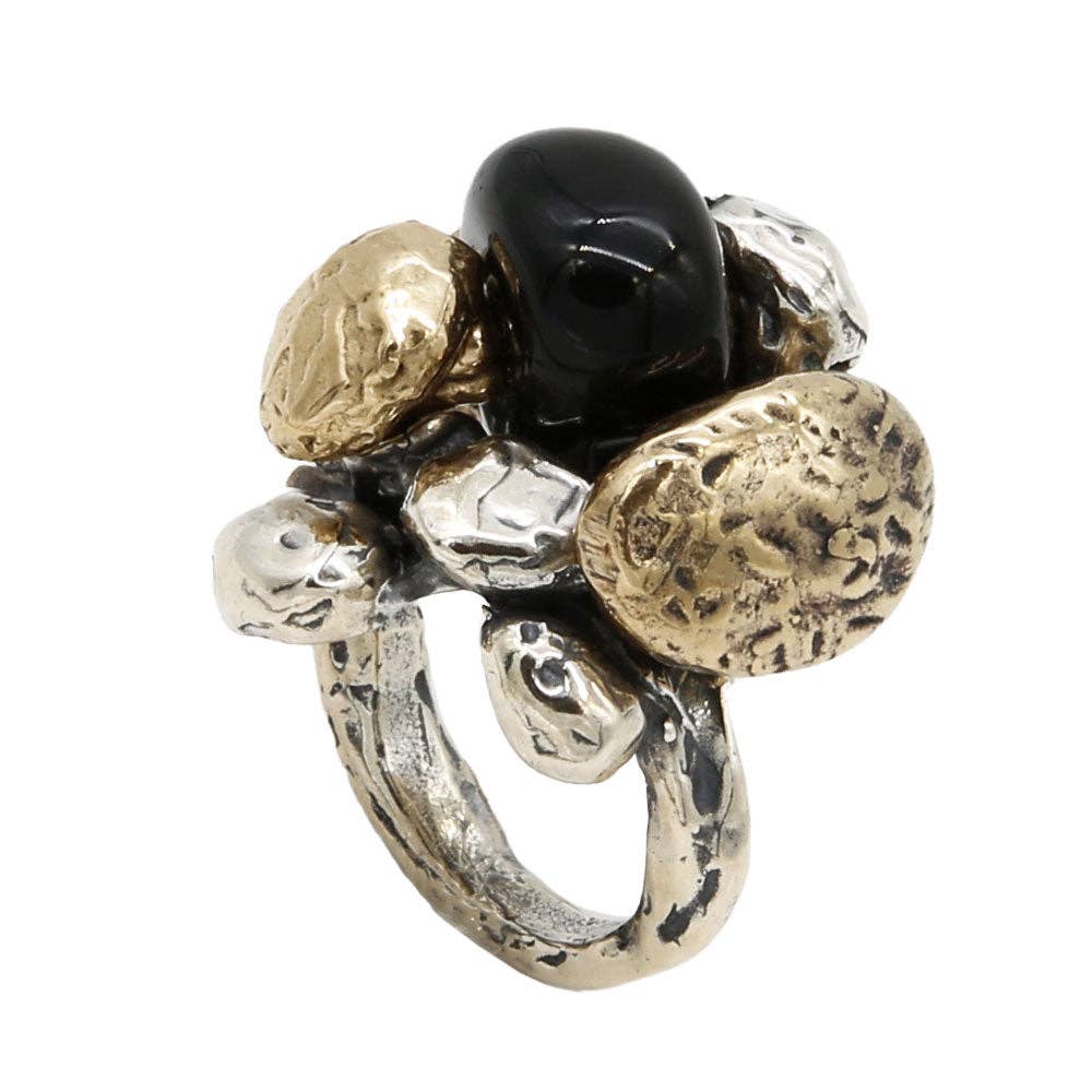 Mandile Gioielli - Wholesale Cocktail/Statement Ring - Silver and bronze ring with semiprecious stone (AR165)10
