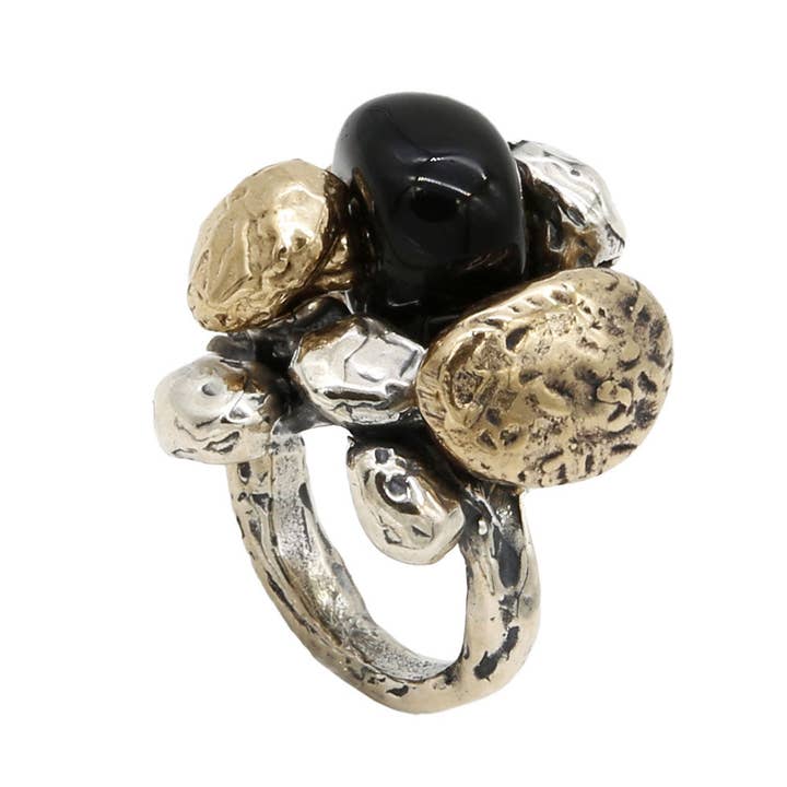Mandile Gioielli - Wholesale Cocktail/Statement Ring - Silver and bronze ring with semiprecious stone (AR165)10