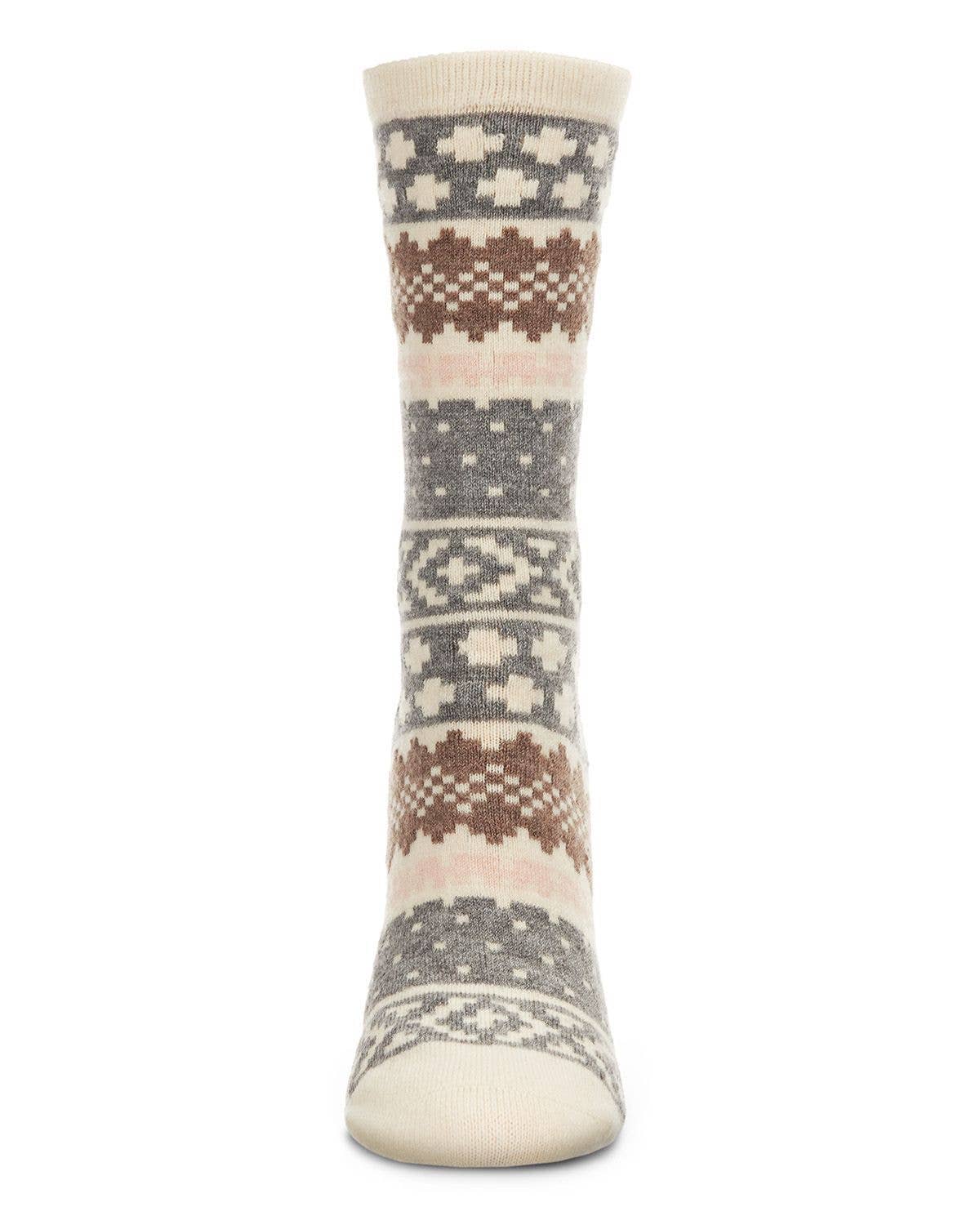 Infinity Classics International Inc. - Vente Chaussettes – femme - T-shirt en cachemire mélangé MeMoi Winter Fairisle4