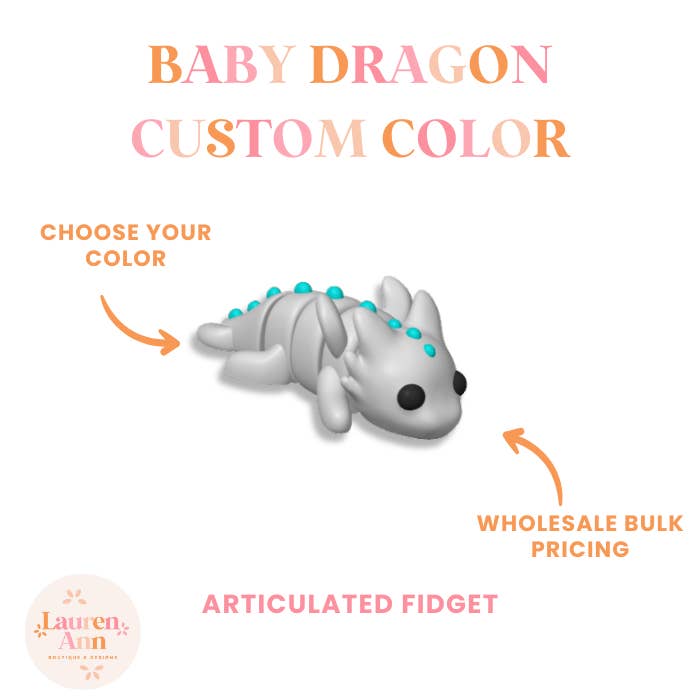 Baby Dragon, Sensory Toy, Autism Toy, Fidget, Gift for kids for wholesale by Lauren Ann Boutique & Designs