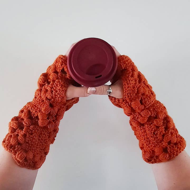 Stay Puffed Armwarmers Printed Crochet Pattern | Gloves for wholesale by The Pigeon's Nest