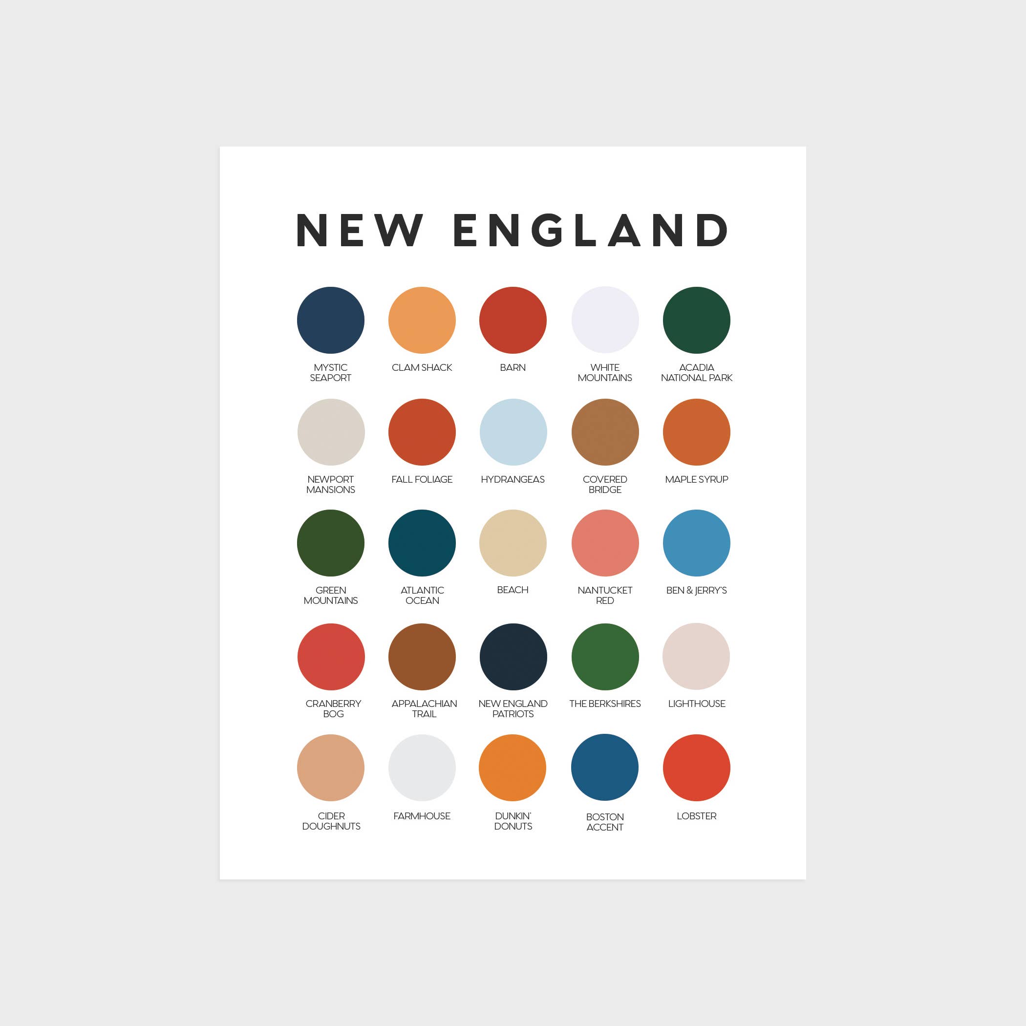 Lunch City Studio - Wholesale Art Print - New England Color Palette Print1