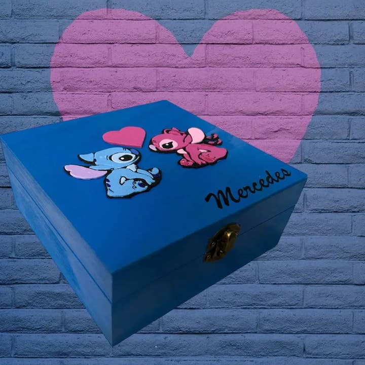EME regalos - Wholesale Decorative Box - Customizable Stitch Box - Hand-painted wood0