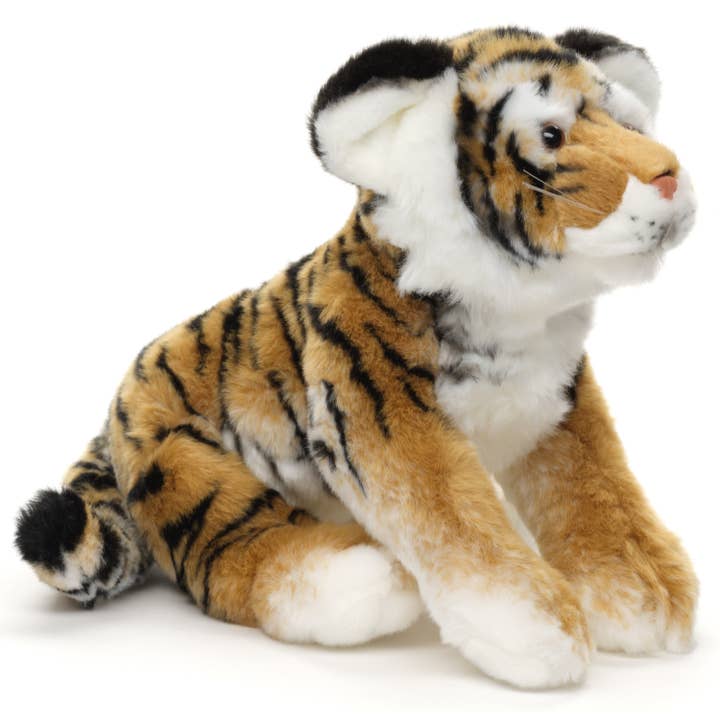 Uni Toys - Wholesale Stuffed/Plush Toy - Kids & Baby - Tiger cub lying down - 33 cm (length) - cuddly/plush toy