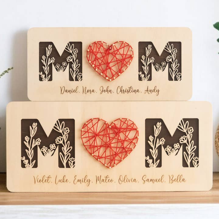 Coração de Madeira Família para Decoração de Mesa Y51 por atacado de BearCrafts