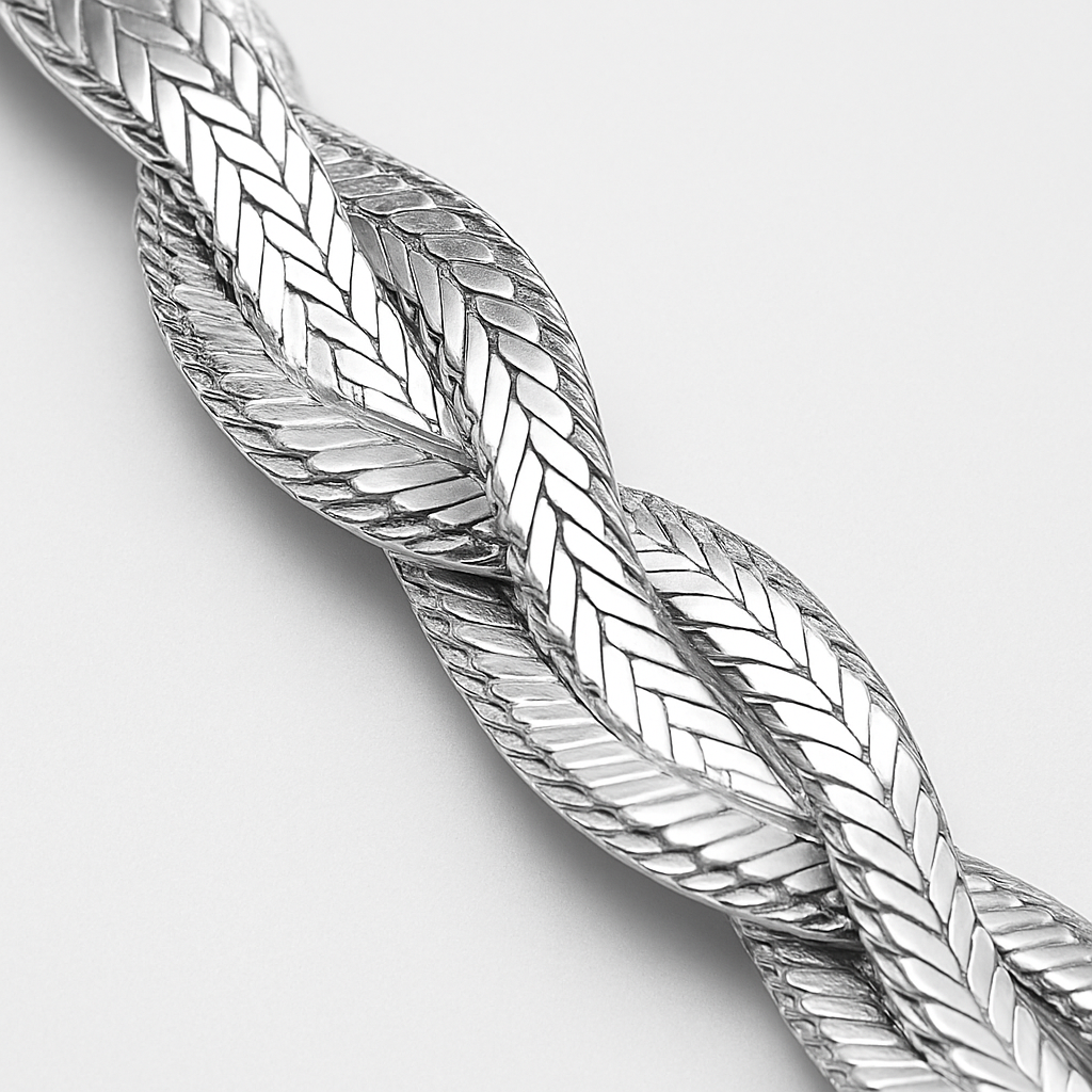 Gemscape UK - Vente Bracelets maillon et chaîne - Bracelet Chaîne Serpent Argent Torsadé pour Femme – Ajustable11