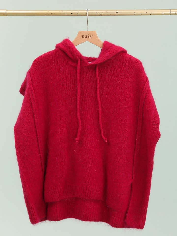 NAÏS PARIS - Wholesale Poncho - Women's - Mohair and wool hooded poncho with exposed seams5