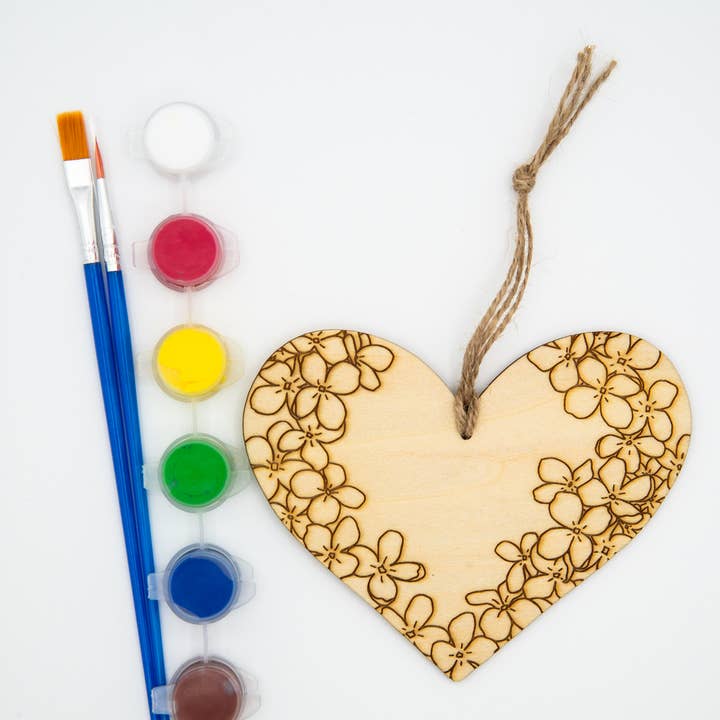 Jennifer Schiano Studio - Wholesale DIY Craft Kit - Paint Your Own Kit: Floral Heart Hangers8