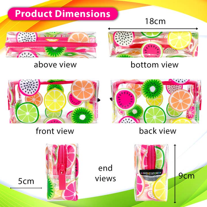 Powell Creative Products Ltd - Wholesale Pencil case/pouch - Fruit Slices Clear Small Pencil Case 2