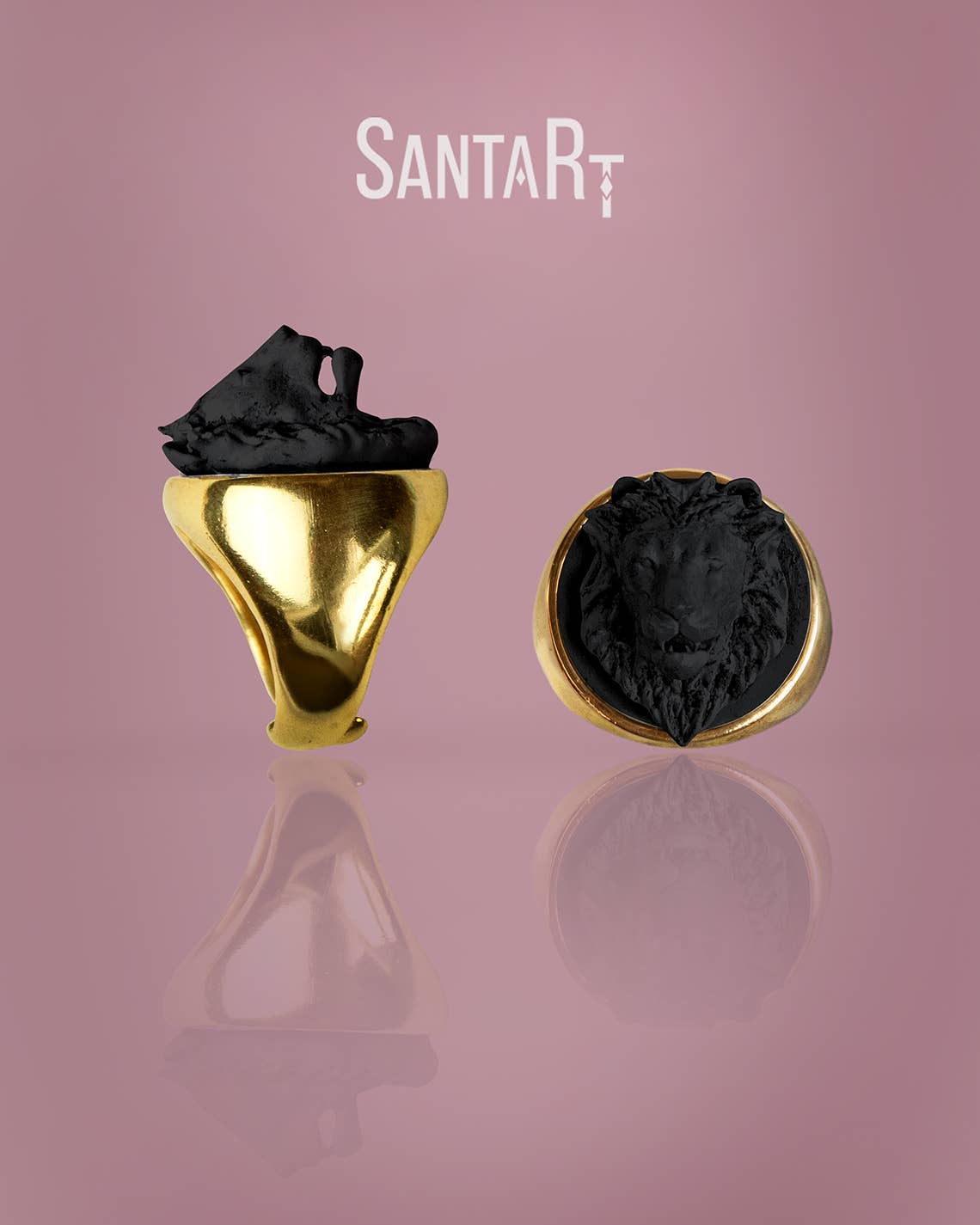 Santart – Anel de cocktail/declaração por atacado – Anel Leão1