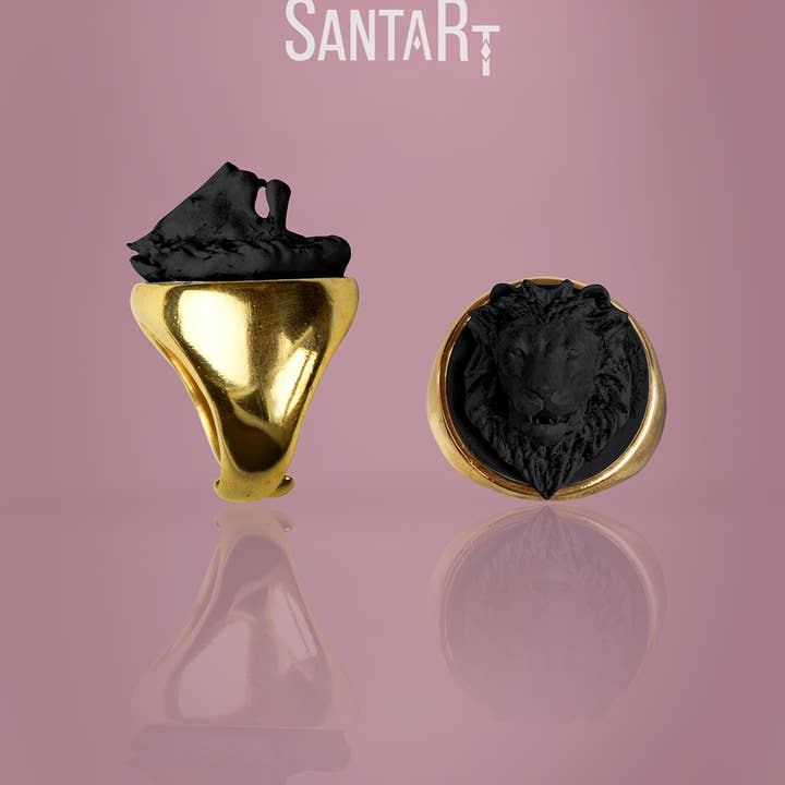 Santart – Anel de cocktail/declaração por atacado – Anel Leão1