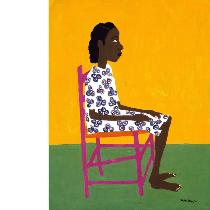 Retrato de jovem | Arte folclórica afro-americana vintage | Impressão de arte de pessoas de cor | Artista negro | William H. Johnson | Arte de parede americana por atacado de Rock Paper Scissors Wall Art