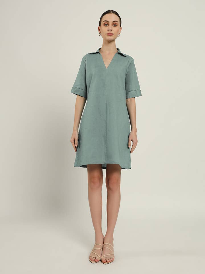 De Ermont Daisy Carolina Linnen Jurk voor wholesale door Thevasa