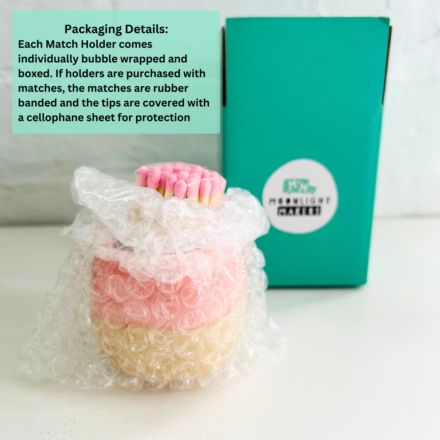 Moonlight Makers – wholesale Tändstickshållare – Keramikhållare för tändstickor - med eller utan tändstickor - 5 färger10