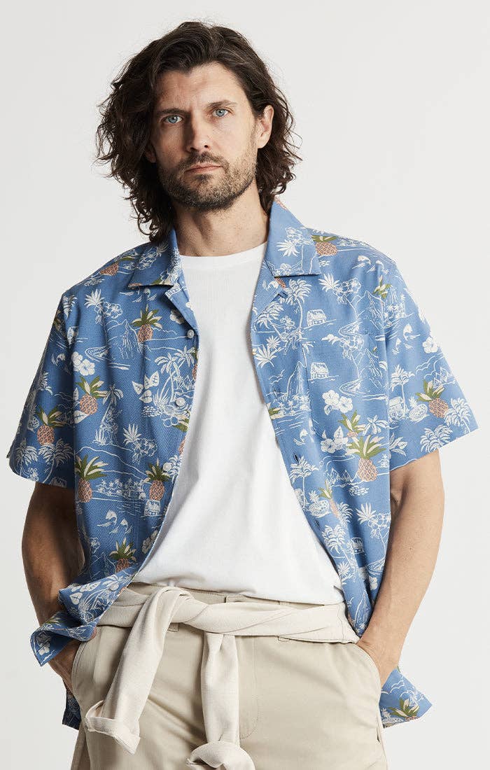 JACHS NY - Wholesale Button Down Shirt - Men's - Lyocell Twill Short Sleeve Camp Shirt0