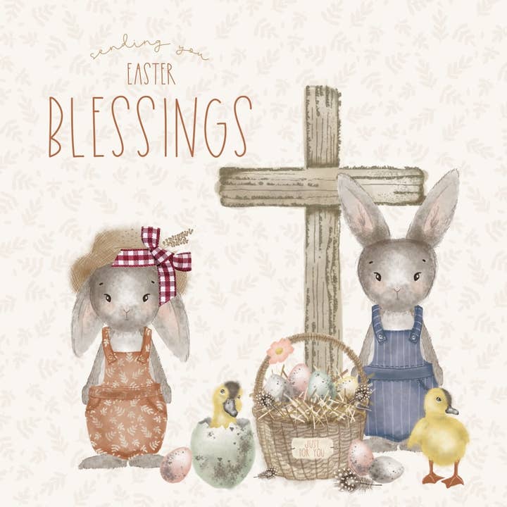 Je vous envoie des bénédictions de Pâques, carte de vœux faite main pour la vente par The Handcrafted Card Company