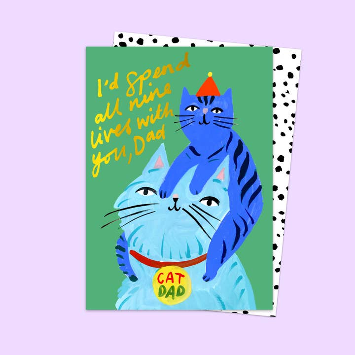 Eleanor Bowmer - Wholesale Father’s Day card - I'd Spend 9 Lives With You Cat Dad