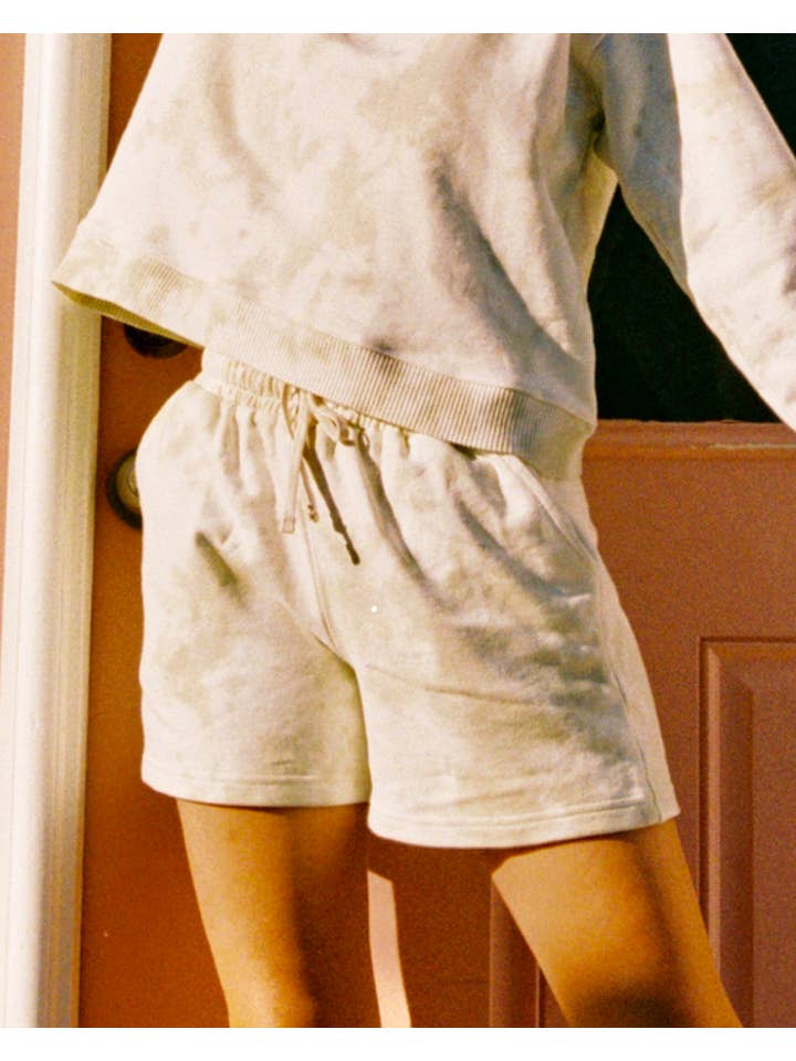 Lorne Shorts - Organic Cotton - Khaki Tie-Dye for wholesale on Faire