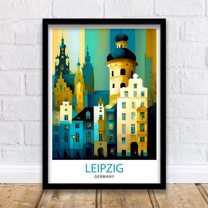 Leipzig Germany Travel Poster Leipzig Wall Art Leipzig Illustration Germany Travel Poster Leipzig Cityscape Leipzig Souvenir for wholesale by InkNPrintz