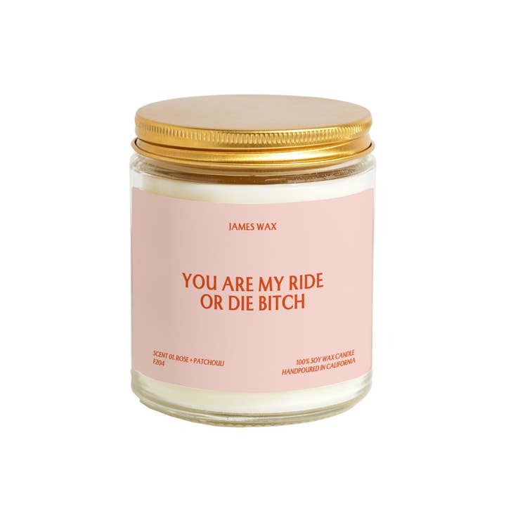 James Wax - Wholesale Jar/Filled Candle - Friendship Gift Ride Or Die Bitch Candle F204