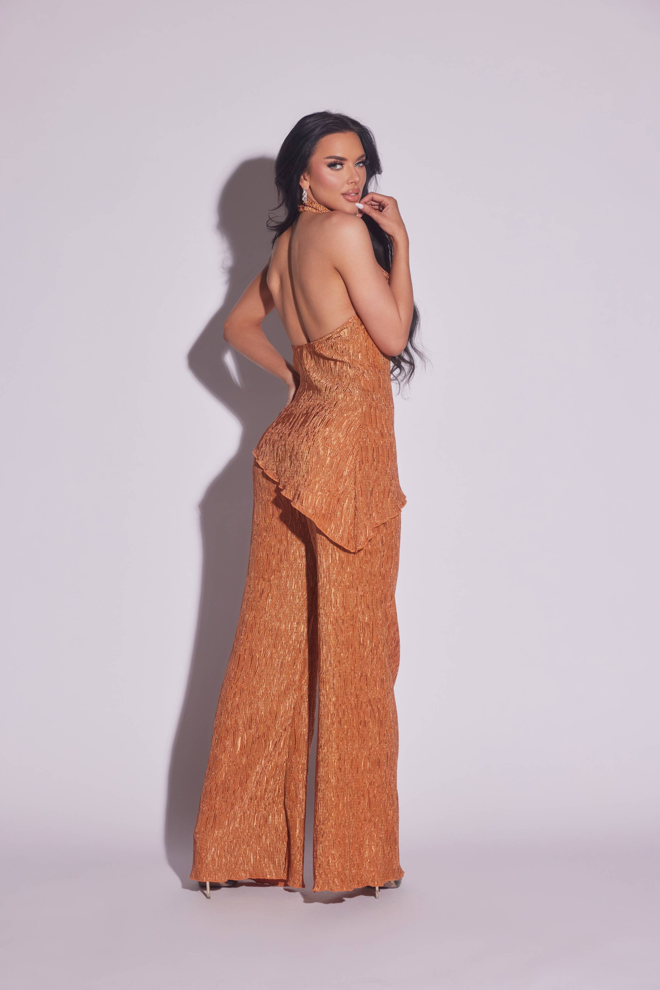 WFFS - Wholesale Top & Pant Set (NOT Loungewear) - Women's - Halter Maxi Pleated Set 3