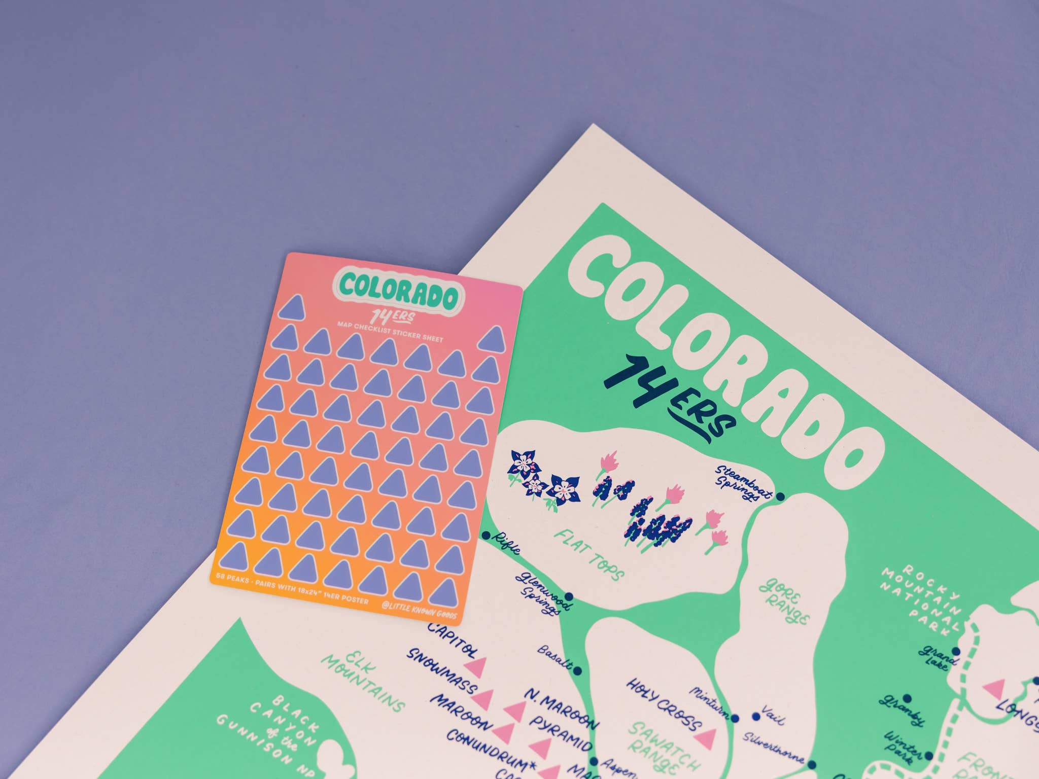 Little Known Goods - Wholesale Poster - Colorado 14ers Screen Printed Poster2