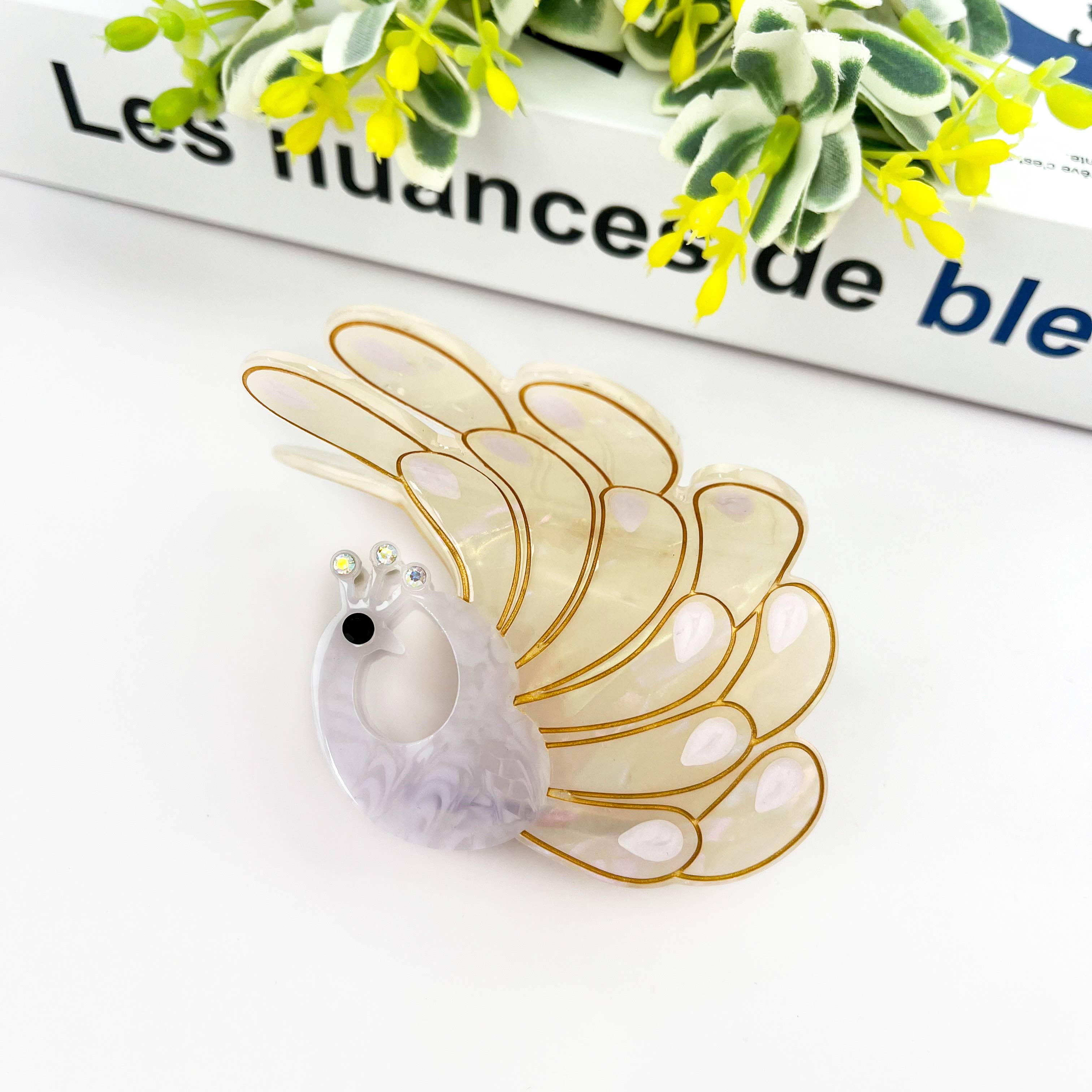 TheDivaSoap – Großhandel Haarclip – Damen – Pfauen-Acetat-Haarspange, Tier-Haarspange5