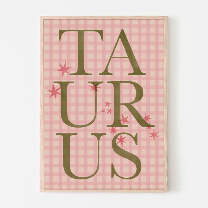 Taurus Zodiac Wall Art Print for wholesale by P's Emporium