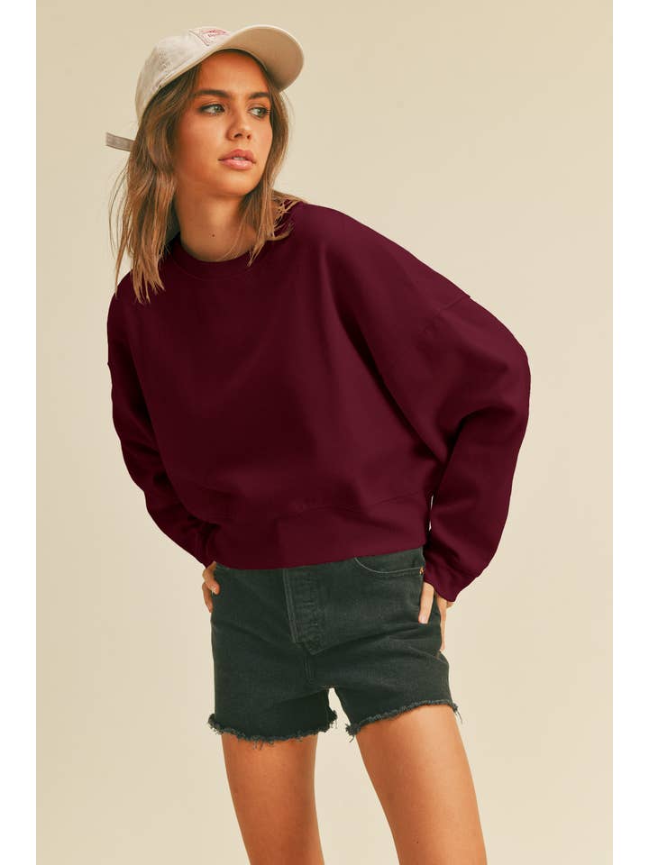 Honestee - Wholesale Sweatshirt - Women's - Blank Short Cropped Long Sleeve Sweatshirt2